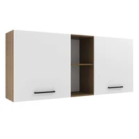Mueble de Cocina Superior Agata 1.50 m 2 Puertas 2 Nichos Centrales Marrón Blanco