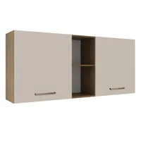 Mueble de Cocina Superior Agata 1.50 m 2 Puertas 2 Nichos Centrales Marrón Crema
