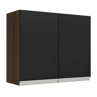 Mueble De Cocina Superior Glamy 80Cm 2 Puertas Marron/Negro