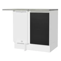 Mueble De Cocina Bajo De Esquina Glamy 1 Puerta Blanco/Negro