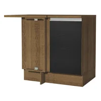Mueble De Cocina Bajo De Esquina Glamy 1 Puerta Marron/Negro