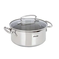 Olla 20 cm Tapa de Vidrio Acero Inoxidable Linea Maestro