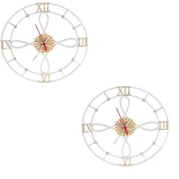 Set x 2 Und Reloj Redondo de Pared Gothic Día 30cm Blanco