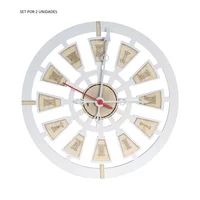 Set x 2 Unidades Reloj de Pared Redondo Nautic Día 30cm Blanco