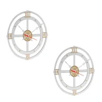 Set x 2 Und Reloj de Pared Redondo Memorial Día 30cm Blanco