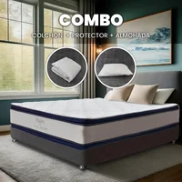 Combo Colchón Vitality Semidoble 120X190 Cm Medio Firme Ortopédico con Almohada Y Protector