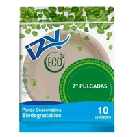 Plato 7" Eco Biodegradable Paquete por 10 Unidades Set X 24 Paquetes
