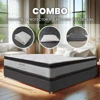 Combo Colchón Y Base Cama Serenity Semidoble 120X190 Cm Medio Firme Ortopédico con Almohada Y Protector