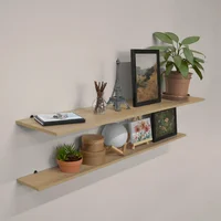 Set de 2 Repisas para Tv 120x25cm + 120x14.5cm Madera Natural