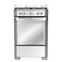 Estufa de Piso 4 Puestos Inoxidable Con Tapa Mabe Emc6050nfx1
