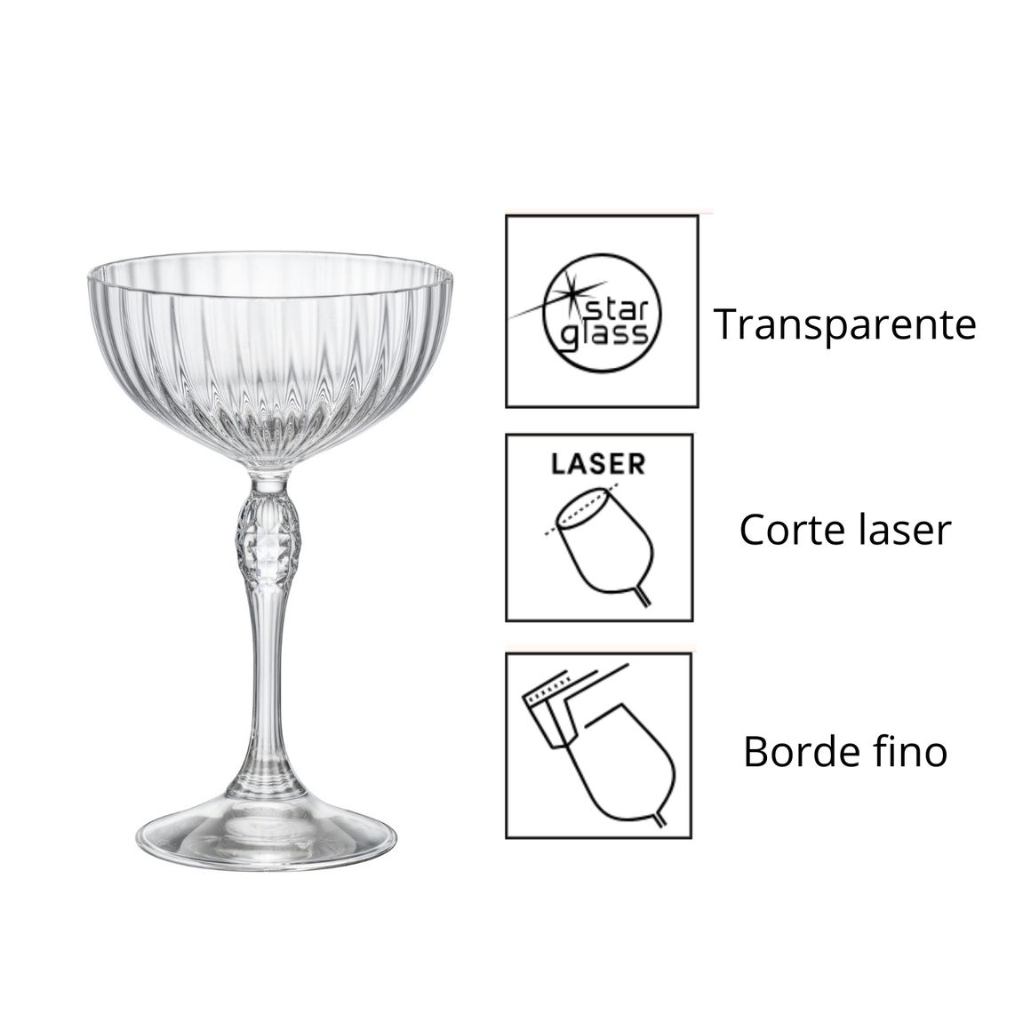 Set X4 Copas America Cocktail Coupe 220ml - Homecenter.com.co