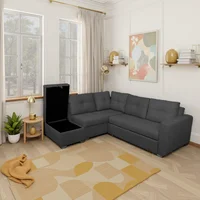 Sala Cama Prime + Puff Tela Gris