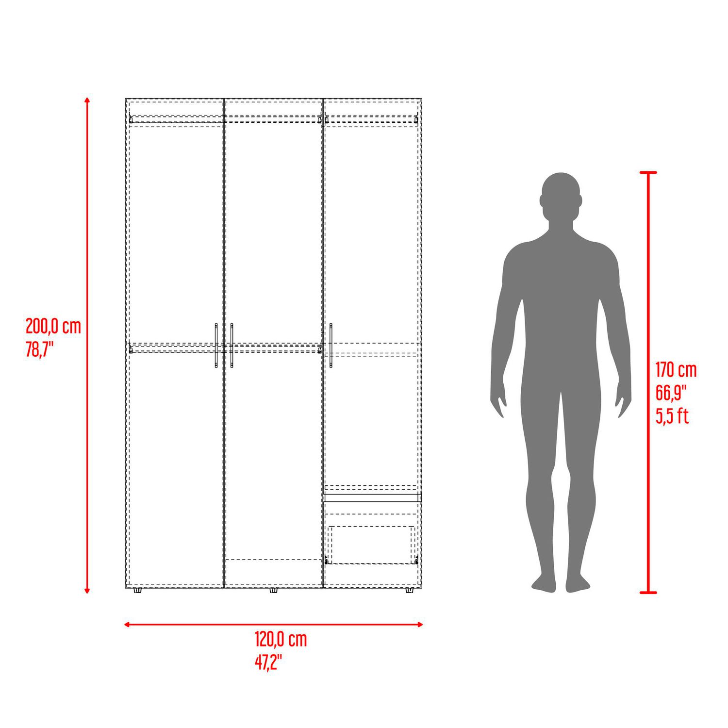 Closet Kenvil Blanco 200x120x48.2 cm - Homecenter.com.co
