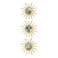 Set de 3 Espejo 25 cm Rayo Luz  C/U Oro Shine