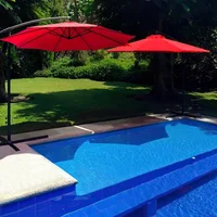 Sombrilla/Quitasol Color Rojo Ajustable Para Exteriores