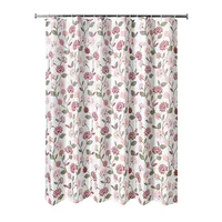Cortina Bano Poliester Flores 178x180 cm