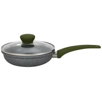 Cacerola en Aluminio Antiadherente 14cm Marbel Tapa Vidrio Gris Just Home Collection