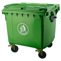 Contenedor con Ruedas Plástico 970 Litros Verde con Tapa