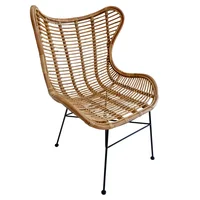 Sillón Metal/Rattan Natural Evita