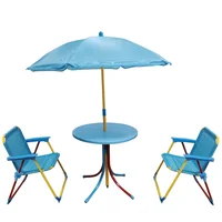 Juego Terraza Infantil 4 Piezas Metal Azul