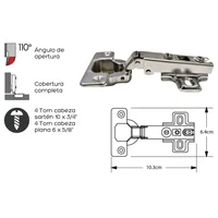 Bisagra Recta 110 Grados 25Und Fixser
