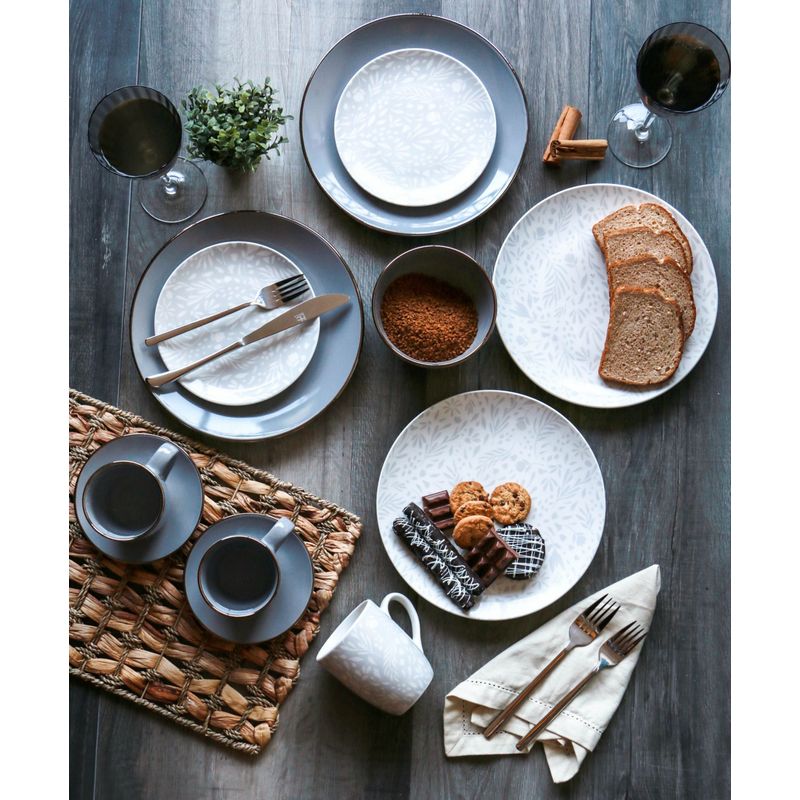 Juego Vajilla Puestos 30 Piezas Gris