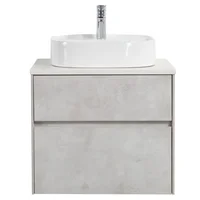 Mueble De Baño Con Lavamanos 59.4x52.50cm Gris Cementicio 2 Cajones Sensi Dacqua