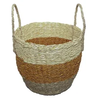 Canasta Hojas De Palma Hierba Marina Mejía 28x24x28cm Natural
