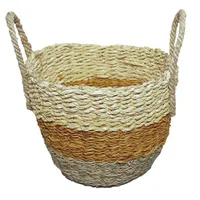 Canasta Hojas De Palma Hierba Marina Mejía 24x20x24cm Natural