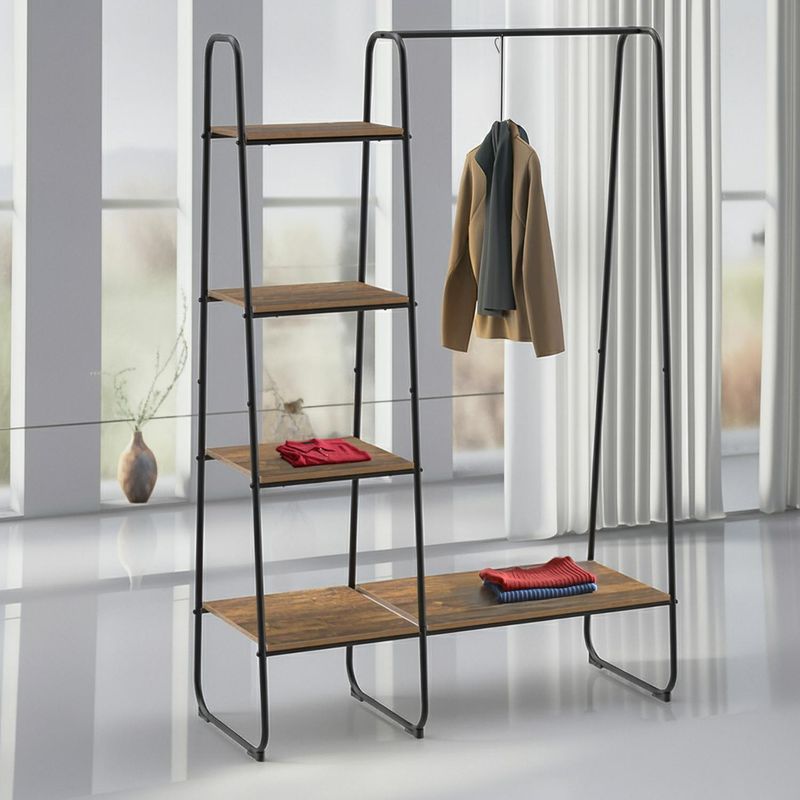 Perchero para Ropa Punta con Entrepaños 100x150x41 cm Negro/Café