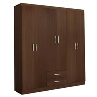 Closet Atenas 6 Puertas 2 Cajones 162x183x47 cm Café Oscuro Casa Bonita