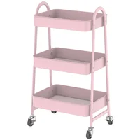 Carro de Cocina con Ruedas 30,6x79,4x44,5 cm Rosa