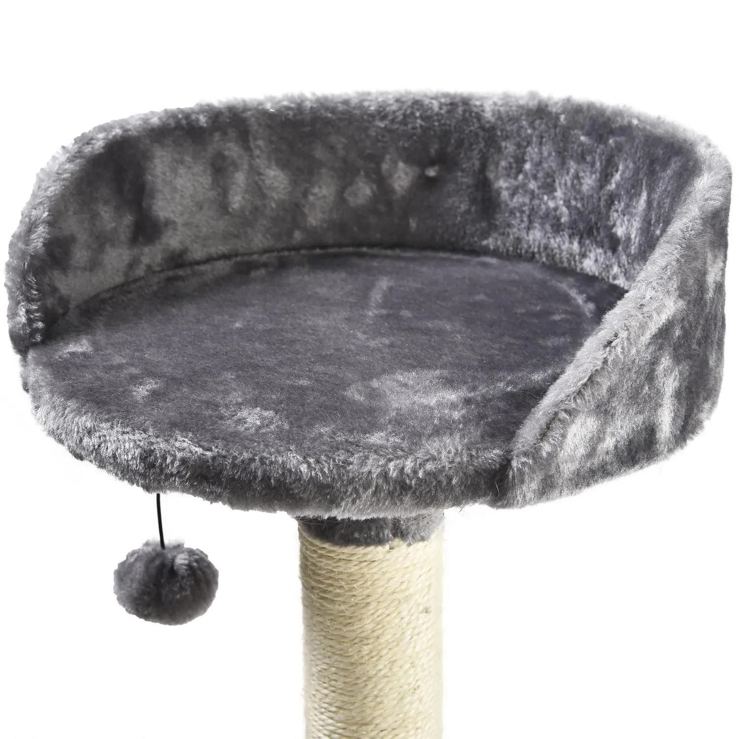 Gimnasio para Gatos en Madera Tipo Árbol con Rascadera  40x40x112cm Pequeño Gris Petizoos 7