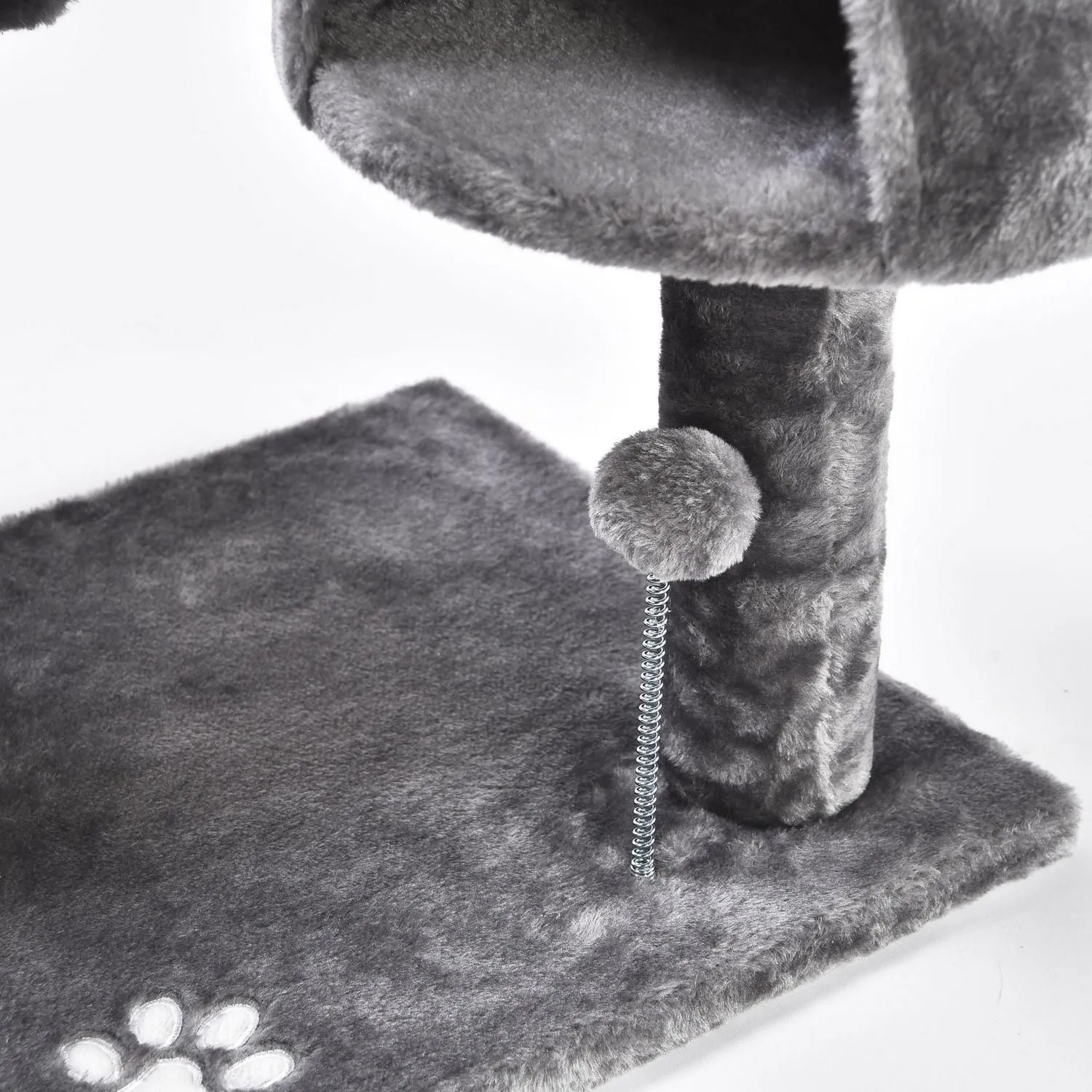Gimnasio para Gatos en Madera Tipo Árbol con Rascadera  40x40x112cm Pequeño Gris Petizoos 8