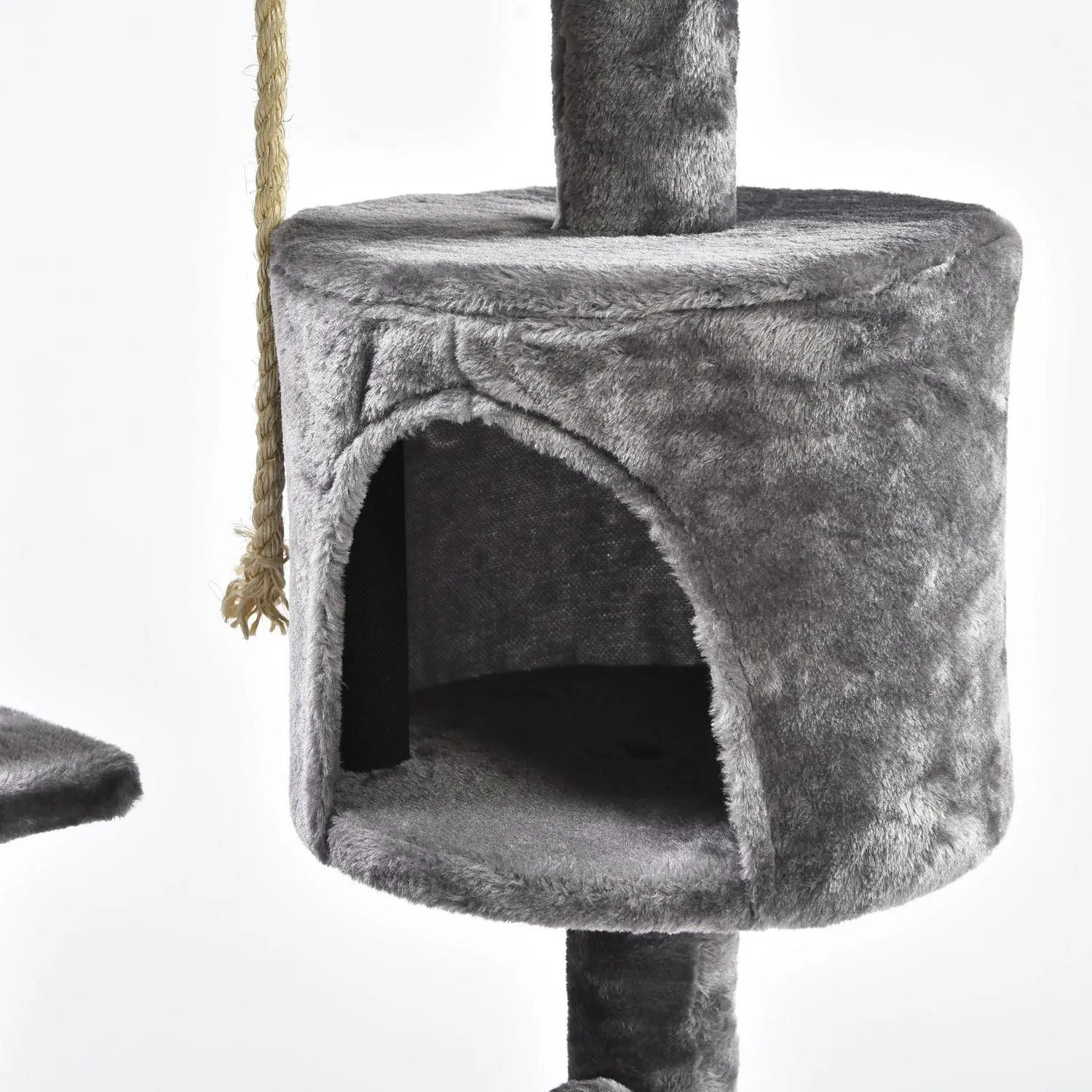Gimnasio para Gatos en Madera Tipo Árbol con Rascadera  40x40x112cm Pequeño Gris Petizoos 9