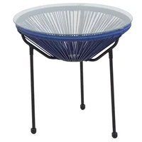 Mesa Rattan Sintético Acapulco Cozumel 50 Cm Azul Just Home Collection