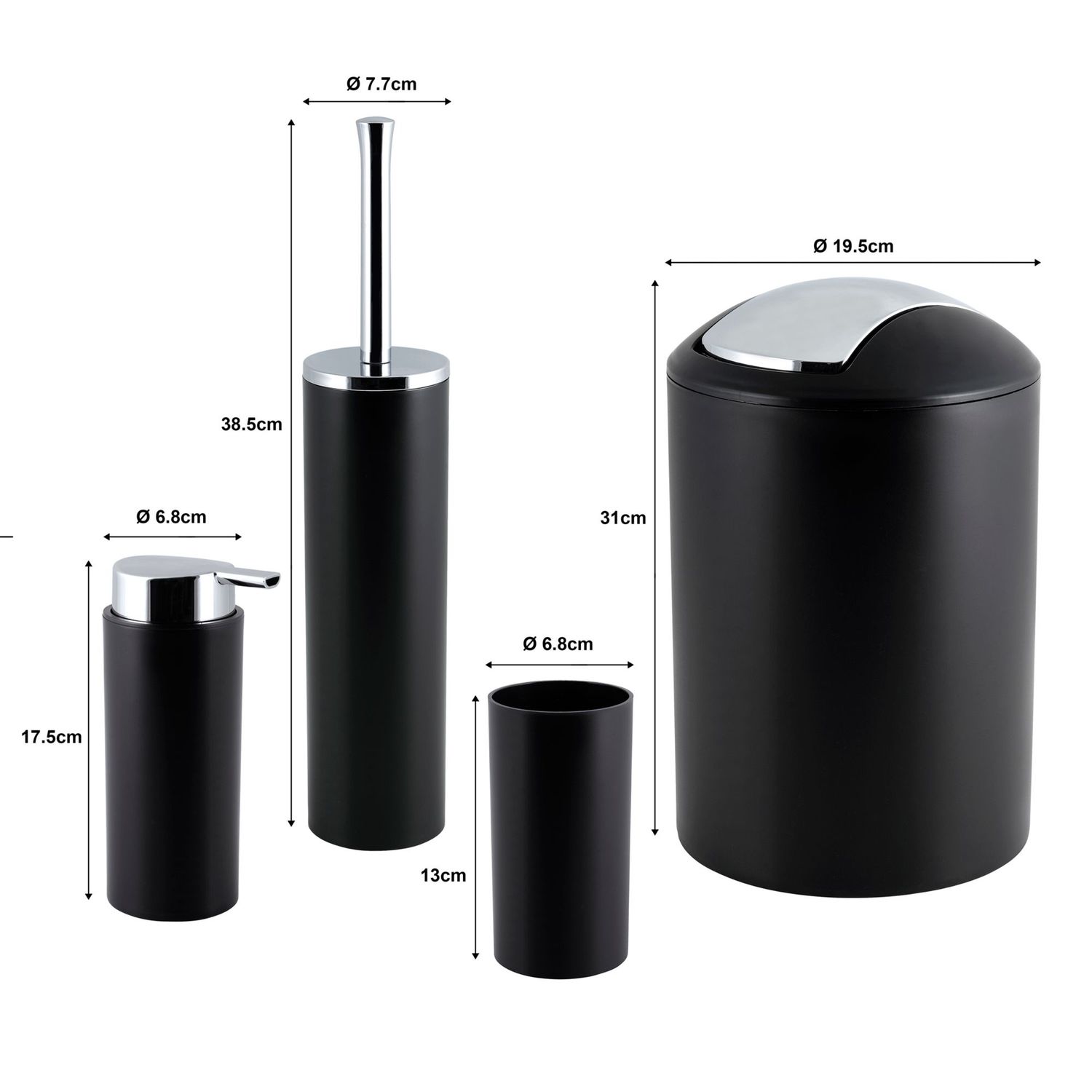 Set De 2 Set Baño 4 Piezas Modern Negro - Homecenter.com.co