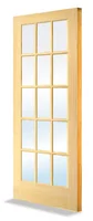 Puerta Pino 3 Paneles 15 Vidrios 80X200cm