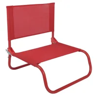 Silla Playa Baja Metal/Textil Rojo