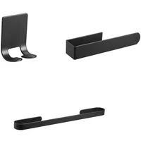 Kit Accesorios Adhesivos para Baño 3 Piezas Negro