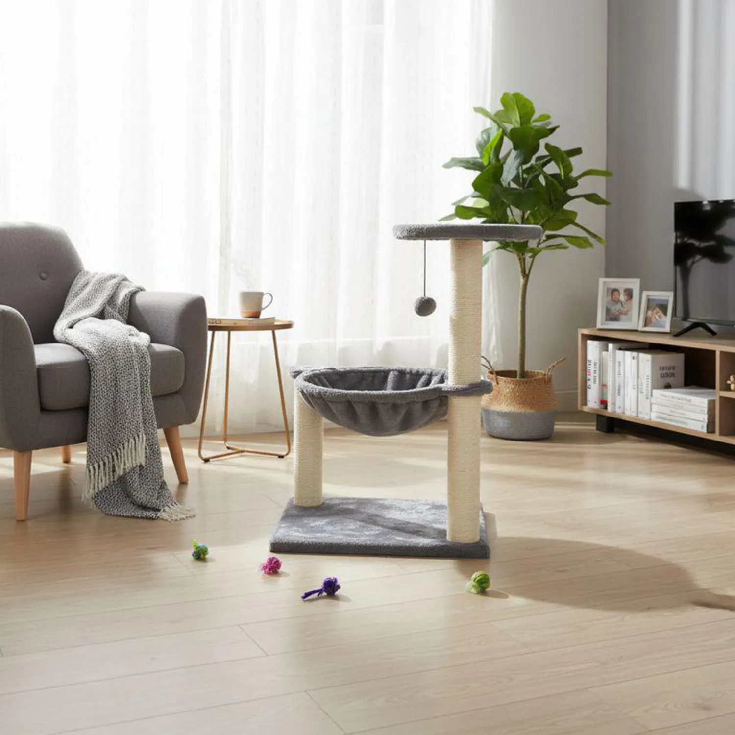 Gimnasio Para Gato Gris 68x39x39cm 3