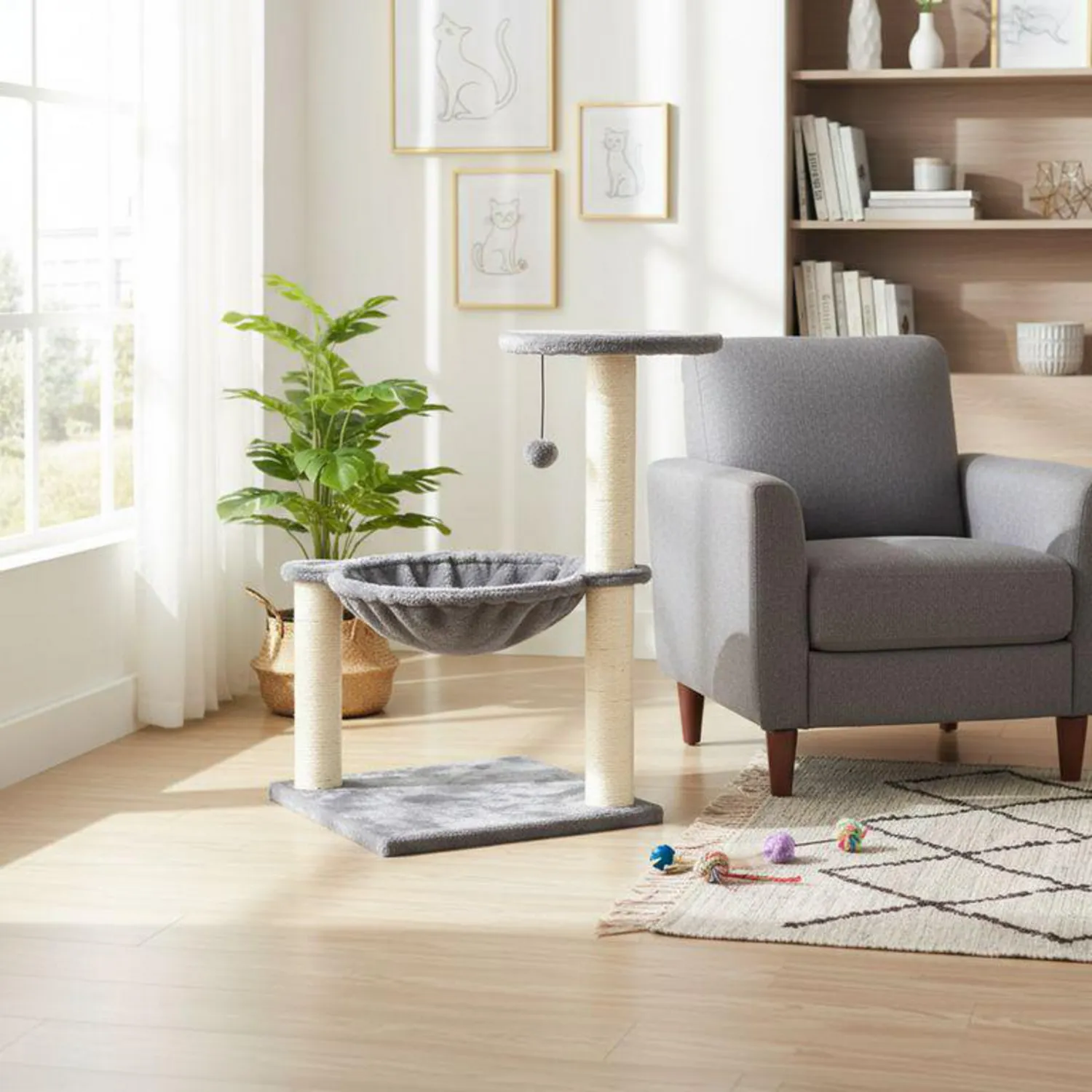 Gimnasio Para Gato Gris 68x39x39cm 6