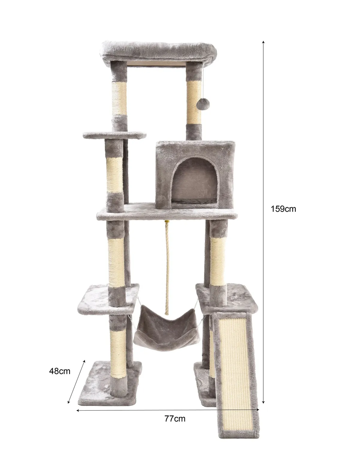 Gimnasio Para Gato Gris 159x77x48.5cm 5