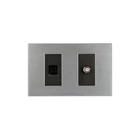 Toma Tv Coaxial + Datos Rj45 Andrómeda Plateada