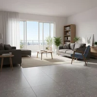 Piso Gres Porcelánico Terrazo Dark Grey 60x60 Cm Caja 1.44 m2