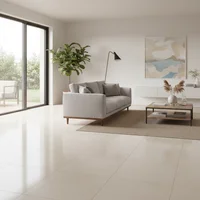 Piso Gres Porcelánico Pulido Liso Beige 60x60 Cm Caja 1.44 m2