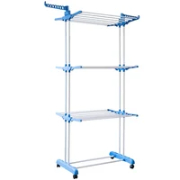 Tendedero de Piso para Ropa Torre 3 Niveles Gris/Blanco