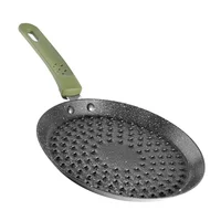 Plancha en Aluminio para Arepa Negro 21cm Antiadherente Libre de PFOA Mango Oliva Just Home Collection
