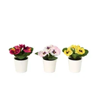 Juego 3 Plantas Artificiales Flor 12cm