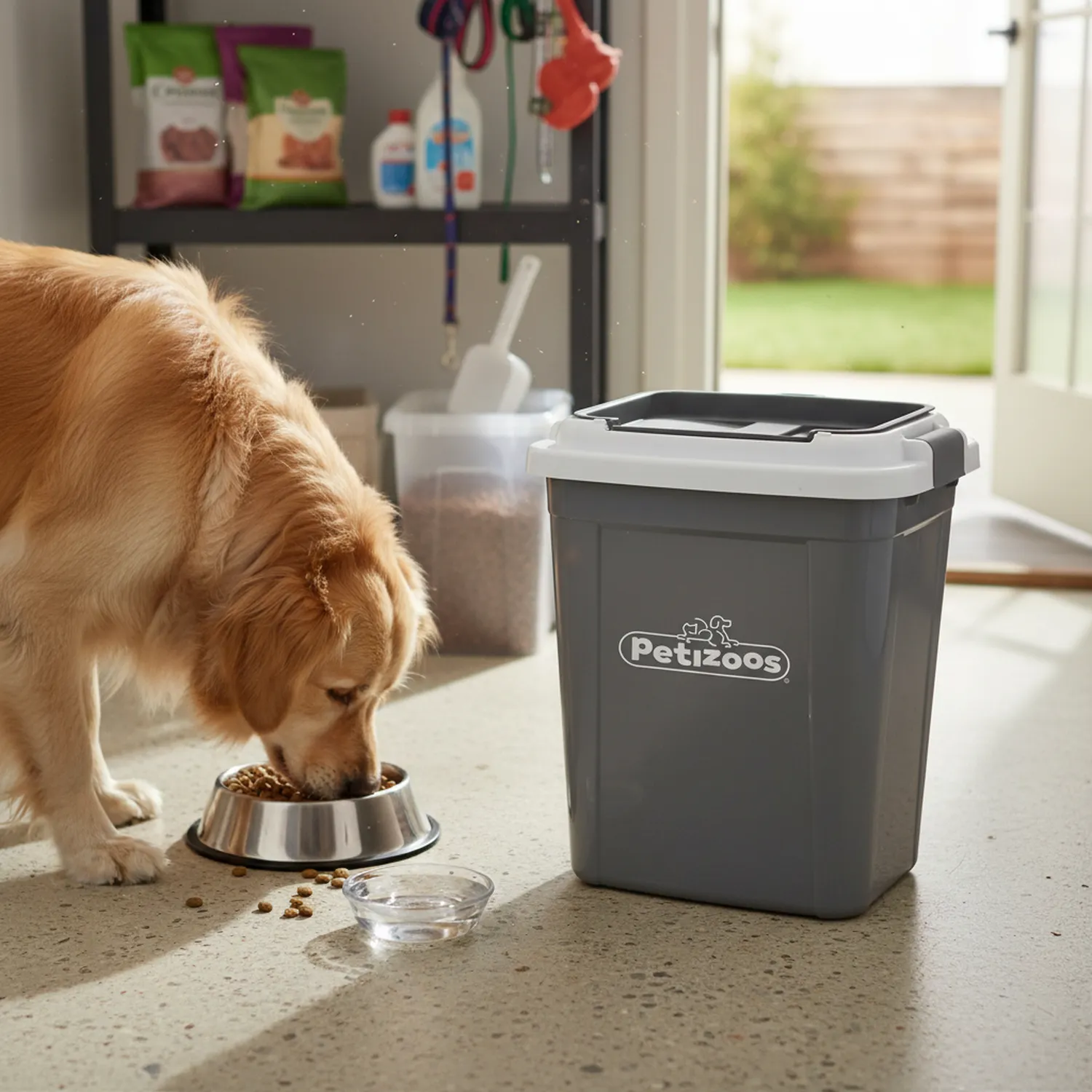 Contenedor Para Perro De Alimento 16 Kg Gris 3